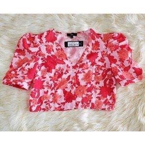 Lulus Top Blush Pink Floral Crop Top L Vacay Dreams